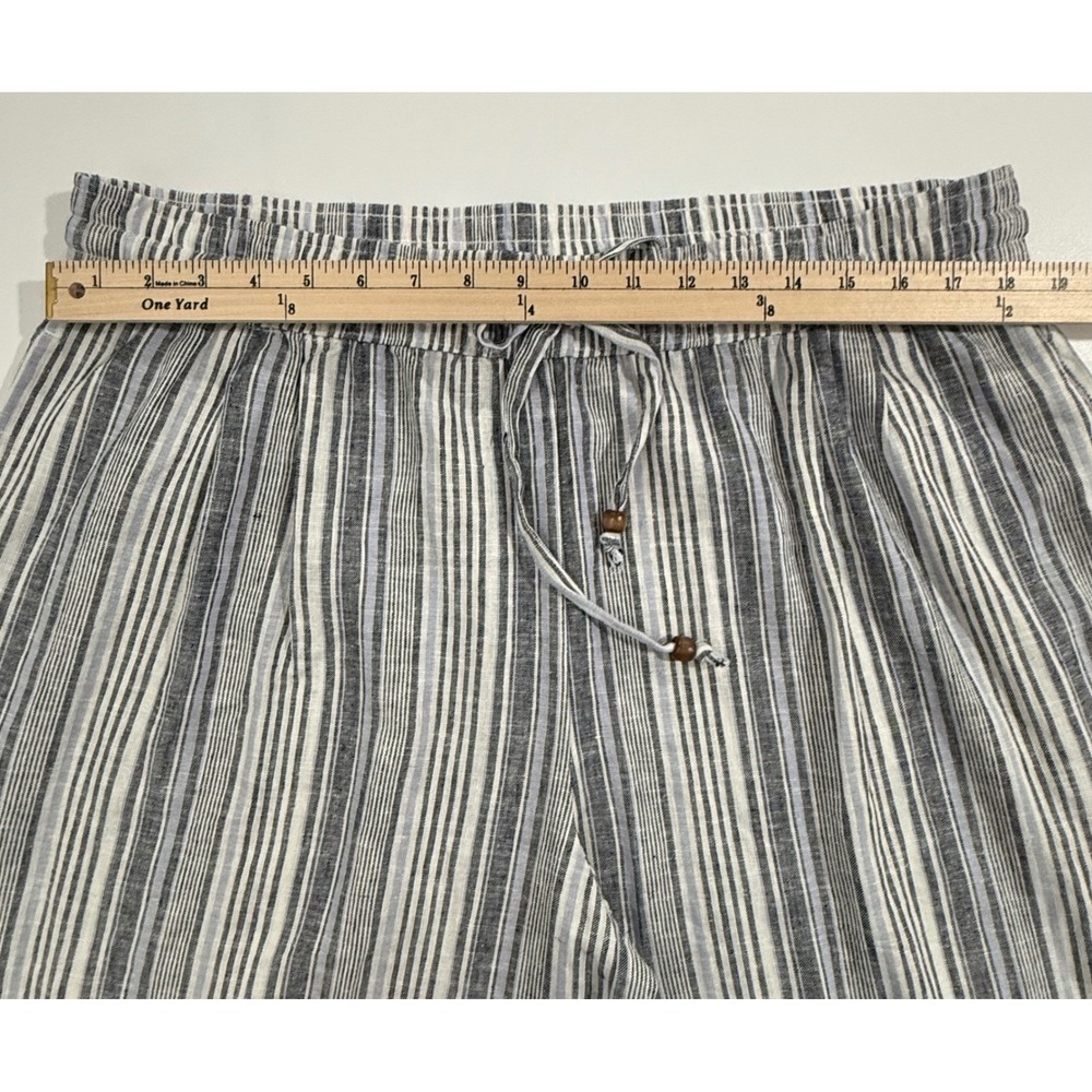 Land 'n Sea Women's Striped Cropped Pants Linen Blend Size XL 317 - Picture 7 of 9